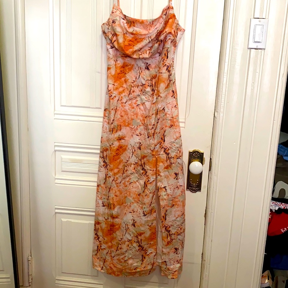 Peach colored maxi dress. Size Medium